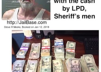 Steve Meeks, 61, of Louisa was picked up by Lawrence County and Louisa police after he robbed the Community Trust Bank in Ft. Gay, and fled across the bridge into Kentucky. Photos Tane' Woods Mosley/Wayne co. Sheriff's office.