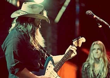 Johnson Co. native Chris Stapleton won three top Grammys last night in New York, NY. His wife and musical collaborator Morgane is in the background.