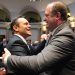 GOP Governor Matt Bevin shown in brighter times congratulating House Speaker Jeff Hoover on legislation passed during the last session.