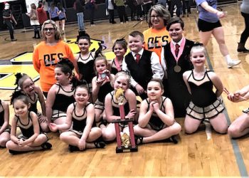 BES Dance Cats -- Front row: Allyson Layne, Angel Evans, Paityn Creech, Makenzie Sparks. 2nd Row: Kelsey Fyffe, Brooklyn Sparks, Haylee Skaggs, Kimberly Fugitt, Carter Ferguson, Shawn Weston Thacker, Reagan Stepp, Khelsie Greer. Back Row: Asst. Coach Brittany Stepp, Abigail Pridemore, Bella Griffith, Coach Jennifer Ferguson. Shelbie Justice (not pictured.)