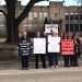 Ft. Gay teachers held up signs in front of the old Ft. Gay High School asking the public's support for decent pay and health insurance.