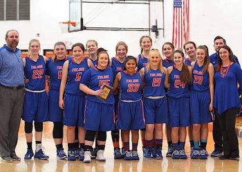 Pictured in no particular order: Maria Finley, Kayla Jude, Marlee Marcum, Keyla Fox, Elizabeth Asbury, Sarah Jude, Trinity Muncy, Taylor Ball, Julie Boone, Elizabeth Johnson, Kylea Pollinger, Selena Browning, Becca Castle, Jace Litton, Kenzie Young and coaches Ric Morrone, Jennifer Jude, Aaron Fletcher.