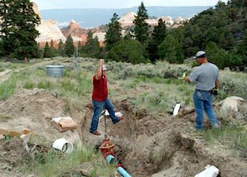 Working on a water line near Torrey, Utah (Photo from National Rural Water Association)