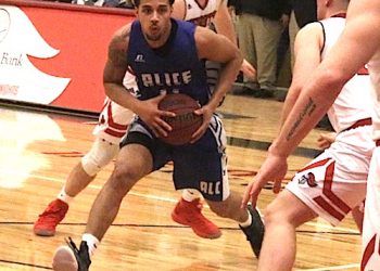 ALC's Timmy Dalton driving to the basket vs Kentucky Christian during the season.