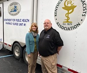 Mobile pharmacy NARCAN: LAWRENCE CO. HEALTH DEPT Director Debbie Miller and Regional Preparedness Planner John Hunt.