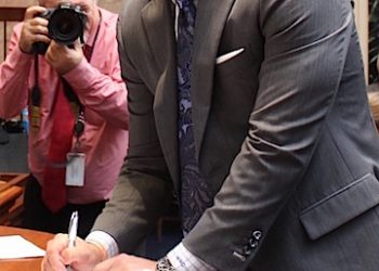 State Rep. Will Coursey is shown filing House Bills 604 during the current legislative session. It calls for school districts across Kentucky to have mental health professionals on staff by this fall to increase school safety.