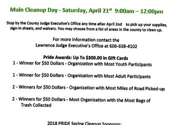 LAWRENCE CO. SPRING CLEANUP DAYS APRIL 1 – 30TH 2018