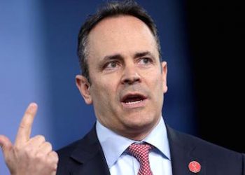 Ky. Gov. Matt Bevin gives a finger to Ky. teachers calling them 'thugs'.