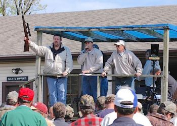 Confiscated auction items include shotguns, rifles, pistols, bows, hunting and fishing equipment and more.