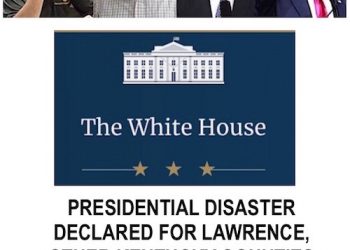 Lawrence Co. EMS director Michael Woods, Judge/Executive John Osborn, Ky. Gov. Matt Bevin and President Donald Trump all participated in the process of getting a Presidential disaster declaration.