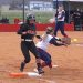 Halli Caudill showing her speed as she beats out an infield single vs East Carter.
