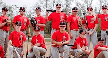 2018 LMS baseball - Bottom L to R Cooper Smith, Jake Derifield, Gage Meek, Mason Preston, Ryan Marcum, Luis Chicko, and Blake Prater Top L to R Head Coach Brad Derfield, Alex Strickland, Talon Pollock, Abner Collinsworth, JD Montgomery, Dylan Whitt, Mo Chicko, Ford Scaggs, Braden Maynard, Coach Duke Smith and Coach Eric Maynard