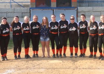 Ft. Gay softball team, L to R Isabella Kitts, Lydia Stumbo, Ella Hatfield, Natalie Sexton, Alyssa Ransbottom, Brynn Thompson, Gracie Hodge, Sydnee Black, Hailey Sturgil, Kayler Frasher, Kenna Salmons, Baylie Rose, Desiree Keene