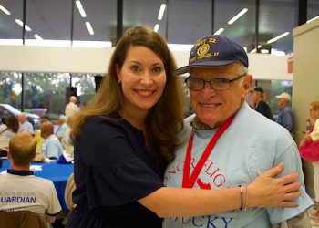 Secretary Allison Grimes pictured with former state Rep. Adrian Arnold of Mt. Sterling who traveled on Saturday's Honor Flight.