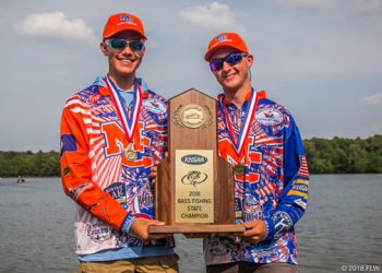 Marshall County High School’s Tristan Barrett and Evan Bremmerkamp took home the top prize in the 2018 KHSAA Bass Fishing Tournament (Photo from FLW)