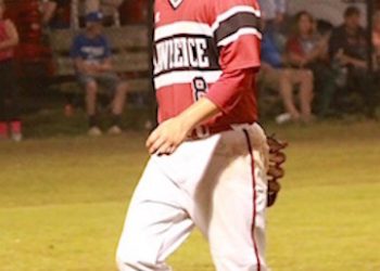 LC's 8th Grader Bryce Blevins walks off the field to a nice ovation in the 7th inning.