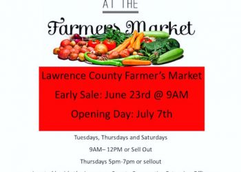 LAWRENCE CO. FARMER’S MARKET EARLY SALE JUNE 23