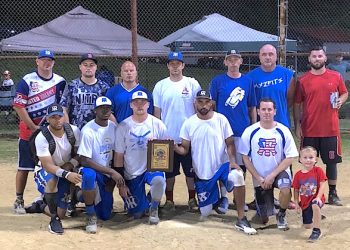 Champions Wasted Talent: Bottom L to R Justin Royal, James Houston, Jeff Evans, Trevor Holbrook, Holbrook Top L to R Josh McMackin, Phil Dumont, Joe Sharp, Adam Elmer, Ricky Dickerson, John Mullins, Heath Bridges. LevisaLazer.com photo/Bo Brumfield