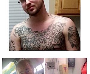 MARK A. CROUCH, (top) is accused of attacking Martin Co. Transport officer larry maynard, (shown when he was being transported to a loal Med center), and stealing the jailer's Transport vehicle.