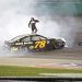 Martin Truex Jr. celebrates on top of the No. 78 Furniture Row Racing Toyota after winning the 2017 Quaker State 400 at Kentucky Speedway. With three wins already this year, Truex is again viewed as one of the race favorites. (photo by Randy Garvey).