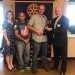 Shown L to R at Thursday's ceremony are Rotary member Dr. Elaine Desario, Brandon Howard, award winner Joshua Ferguson, and ESGR area chairman Ernest Pitt.