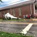 The Steeple was blown off First Baptist Church in Paintsville during last night's freakish storm. Photo by Kayla Moore Vanhoose