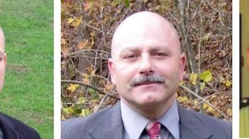 DEMOCRAT NOMINEE MARK WHEELER, REPUBLICAN NOMINEE CHUCK JACKSON AND DEPARTING DEPUTY MACK WILHITE.