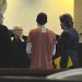 Floyd County Circuit Judge Thomas Smith asks Robert Powers questions during an Aug. 9 hearing. Powers is scheduled to stand trial next month for shooting a police officer. Photo by Mary Meadows