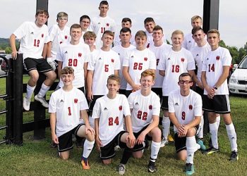 LC BOYS SOCCER 2018: Front row L to R Will Dillow, Brian Nelson, SJ Lycans, and Noah Rose. Second Row- Luke Cassel, Ethan Bartley, Alex Ratliff, Colby Moore, Ryan Brown, Tyler Maynard, Nathaniel Williams, Logan Southers, Briyce Brooks. Back row- Jimmy Cornette, Trenton Adkins, Keith Caudill, Joey Moore, Bryce Howard, William Copley, and Luke Johnson.