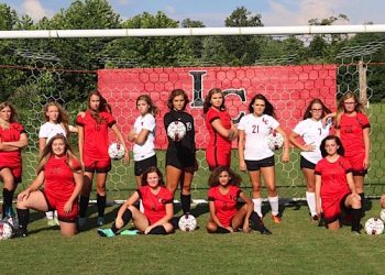 LC GIRLS SOCCER 2018: Front L to R Jasmine Justice, Kelly Davis, Adrianna Burchett, Zayla Granillo, Kylie Maynard, Alyssa Moore Back L to R Sheree Hay, Aubrey West, Lydia Workman, Hayleah Fletcher, Ally Moore, Jordan Stepp, Carissa Jude, Cameron Diamond, Emily Webb, Ellie Webb Not pictured Maci Pollack and Katelyn Pauley