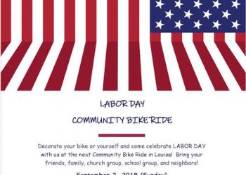 LABOR DAY COMMUNITY BIKE RIDE SCHEDULED IN LOUISA