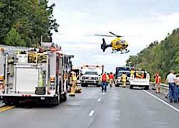 UTILITY TRUCK COLLIDES WITH UPS TRACTOR TRAILER