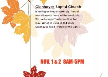 Glenhayes Baptist Church Yard Sale NOV. 1 & 2