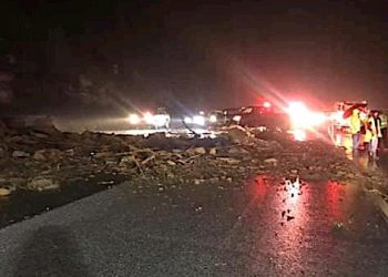 60 MPH WINDS SHUT DOWN POWER LINES IN AREA; US 23 and Fuller Ridge blocked in Lawrence Co.