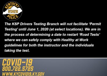 DRIVERS LICENSE TESTS MAY BE RESUMED BY JUNE 1, KSP SAYS
