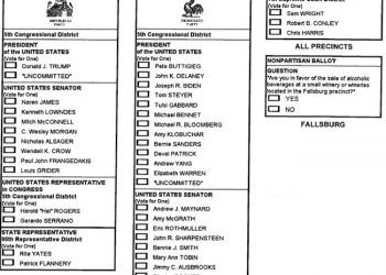 SAMPLE BALLOT FOR JUNE 23 PRIMARY; Four in-person voting locations announced