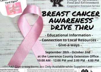LAWRENCE CO. EXTENSION OFFICE SPONSORING DRIV THRU BREAST CANCER AWARENESS