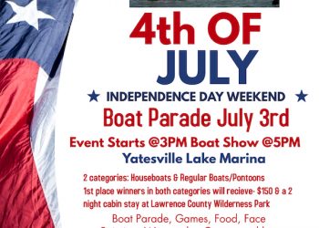 INDEPENDENCE DAY BOAT PARADE AT YATESVILLE LAKE JULY 3RD