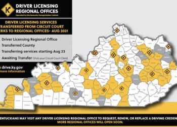 LAWRENCE ONE OF NINE COUNTIES TO TRANSFER DRIVERS LICENSE TESTS TO REGIONAL OFFICE IN AUGUST