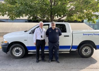 COUNTY GETS EMS A PICKUP, $156,000 GRANT MATCH ANNOUNCED