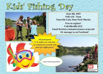 KIDS FISHING DAY @ YATESVILLE STATE PARK MARINA THIS WEEK!