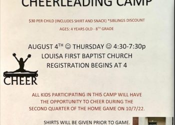 LCHS GIRLS HOLDING CHEERLEADING CAMP FOR YOUTH