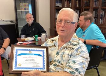 ROTARY WELCOMES SKYLAR WEST…TRMC MARKETING MANAGER; DAVID MCKENZIE ,SR. GIVEN LIFETIME ACHIEVEMENT AWARD