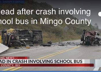 TRUCK DRIVER DEAD, SEVEN STUDENTS AND BUS DRIVER TAKEN TO HOSPITAL IN MINGO CO.  CRASH