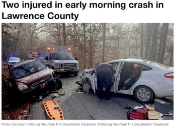 TWO INJURED IN EARLY THURSDAY MORNING CRASH IN LAWRENCE COUNTY, KENTUCKY