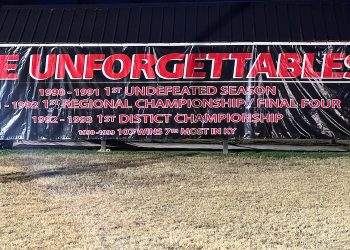 Former Lawrence Co. players and coaches honored Friday night at the Dawgs playoff victory over East Carter
