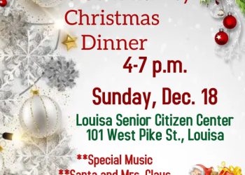 FREE COMMUNITY CHRISTMAS DINNER AT LOUISA SENIOR CENTER