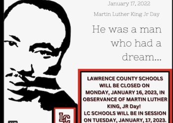LAWRENCE COUNTY SCHOOLS CLOSED TOMORROW IN HONOR OF KING