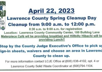 LAWRENCE COUNTY SPRING CLEANUP SCHEDULED FOR APRIL 22, 2023