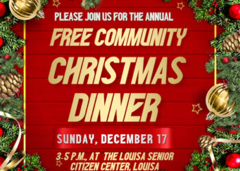 FREE COMMUNITY CHRISTMAS DINNER SET FOR DEC 17 IN LOUISA